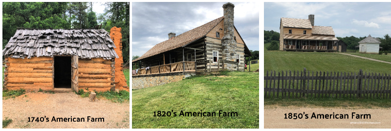 Farm houses at Frontier Culture Museum in Staunton, Virginia